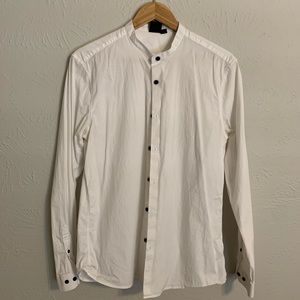 ASOS White Dress Shirt with Grandad Collar